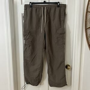Lira Azalea Mens 2XL Nylon Cargo Pants Hiking Gray Ankle Toggle Drawstring